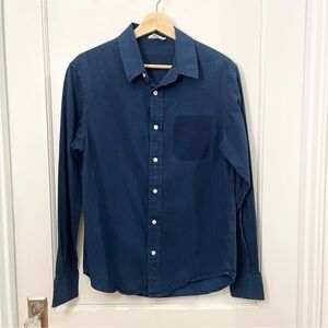 Frame Denim Blue Cotton Button Up Shirt S
